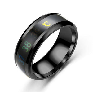 Termómetro inteligente Anillo de temperatura Anillos de pareja para mujeres Anillo de joyería de acero inoxidable para hombre anillos de compromiso